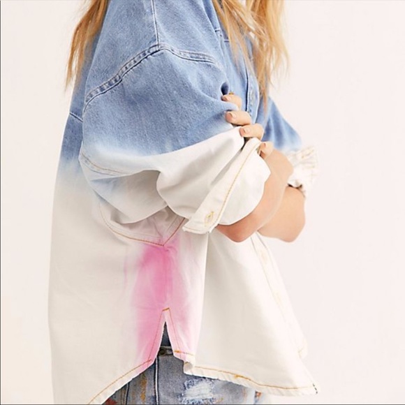One Teaspoon Dip Dye Button Up sXL - Picture 2 of 7